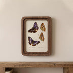 Purple Butterfly Wall Art Vintage Butterfly Print Wood Framed Canvas Butterfly Illustration Dark Academia Decor Aesthetic Nature Lover Gift