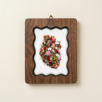 Anatomical Heart Art, Floral Heart Wood Frame, Medical Student Gift, Doctor Office Decor, Botanical Heart Print, Laser Cut Plywood Frame