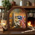 Patriotic Decor,4th of July Wall Art,America 250 Wood Framed Canvas,USA 250 Anniversary Decor,1776-2026 Patriotic Gift,Rustic Art Frame