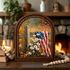 Patriotic Decor,4th of July Wall Art,America 250 Wood Framed Canvas,USA 250 Anniversary Decor,1776-2026 Patriotic Gift,Rustic Art Frame
