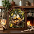 Bird Nest Wall Art, Oil Painting Birds, Farmhouse Decor, Wood Framed Canvas, Robin Nest Painting, Nursery Wall Art, Nature Lover Gift