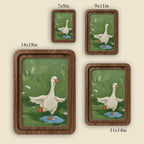 Duck Wall Art, Wooden Nursery Decor, Arch Wood Frame, Duck Pond Painting, Kids Room Wall Art, Wood Canvas Art, Housewarming Gift, Wood Decor