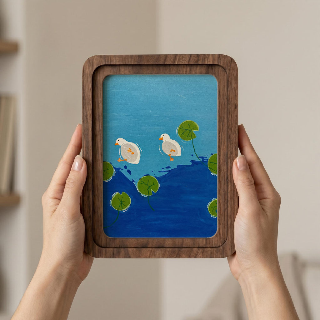 Duck Oil Painting, Arch Wood Frame, Arched Wall Art, Funny Goose Canvas, Duck Nursery Decor, Plywood Art Frame, Cute Animal Art, Wall Decor