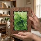 Asian Landscape Wall Art, Green Rice Field Wood Frame, Zen Nature Decor, Vietnamese Countryside Print, Housewarming Gift, Laser Cut Wood Art
