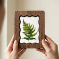 Fern Wall Art, Botanical Leaf Wood Frame, Nature Lover Gift, Minimalist Greenery Decor, Laser Cut Wood Art, Rustic Plant Print, Canvas Frame