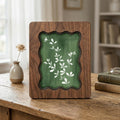Forest Green Wall Art, White Botanical Wood Frame, Moody Plant Decor, Dark Academia Aesthetic, Housewarming Gift, Laser Cut Wood Artwork