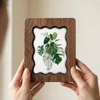 Monstera Leaf Wall Art, Tropical Plant Wood Frame, Plant Lover Gift, Botanical Leaves Print, Boho Home Decor, Laser Cut Wood Artwork, Frame