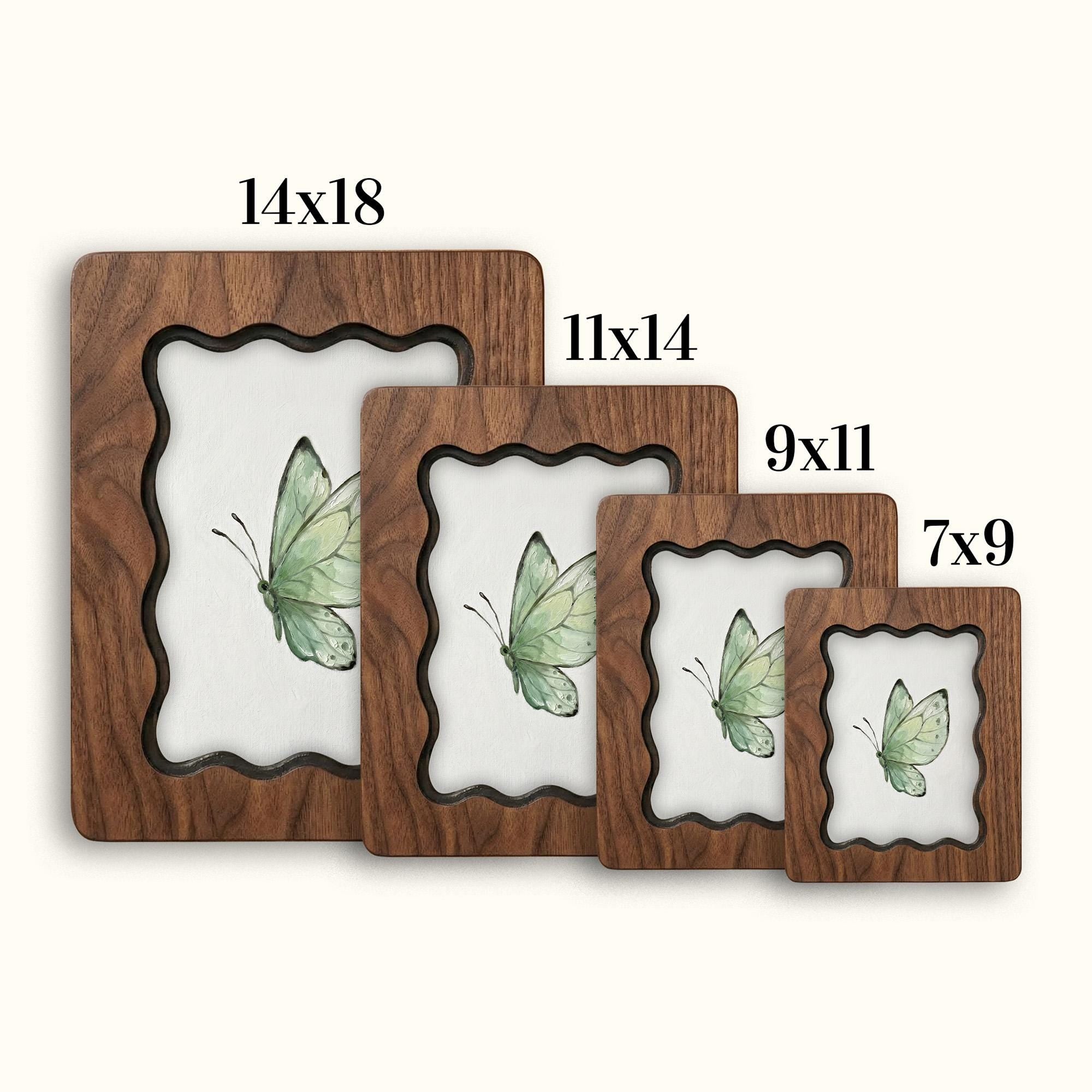 Butterfly Wall Art, Green Butterfly Wood Frame, Vintage Botanical Decor, Cottagecore Aesthetic Gift, Laser Cut Wood Art, Nursery Wall Art