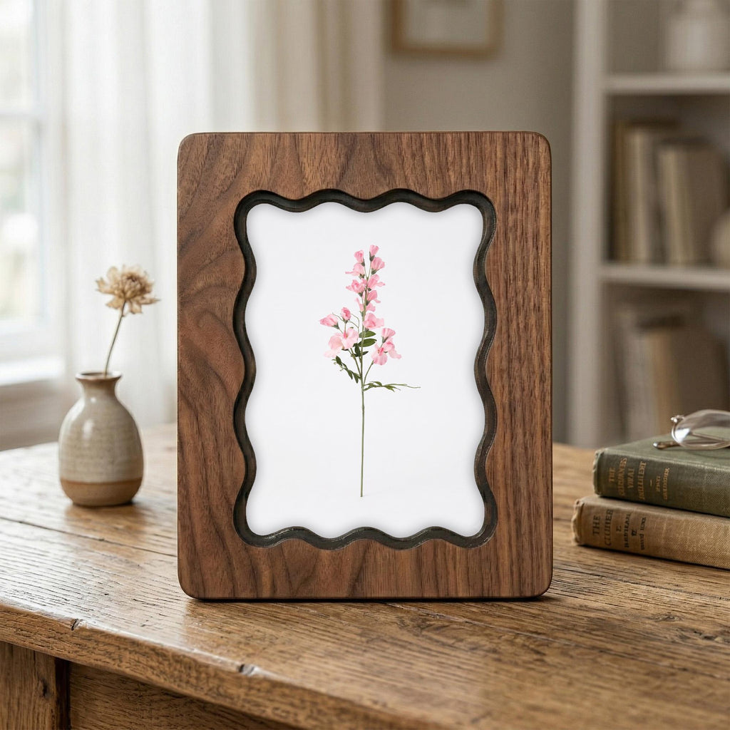 Sweet Pea Flower Art, Birth Month Flower Gift, April Birth Flower, Minimalist Botanical Wall Decor, Wood Picture Frame, Laser Cut Wood Art