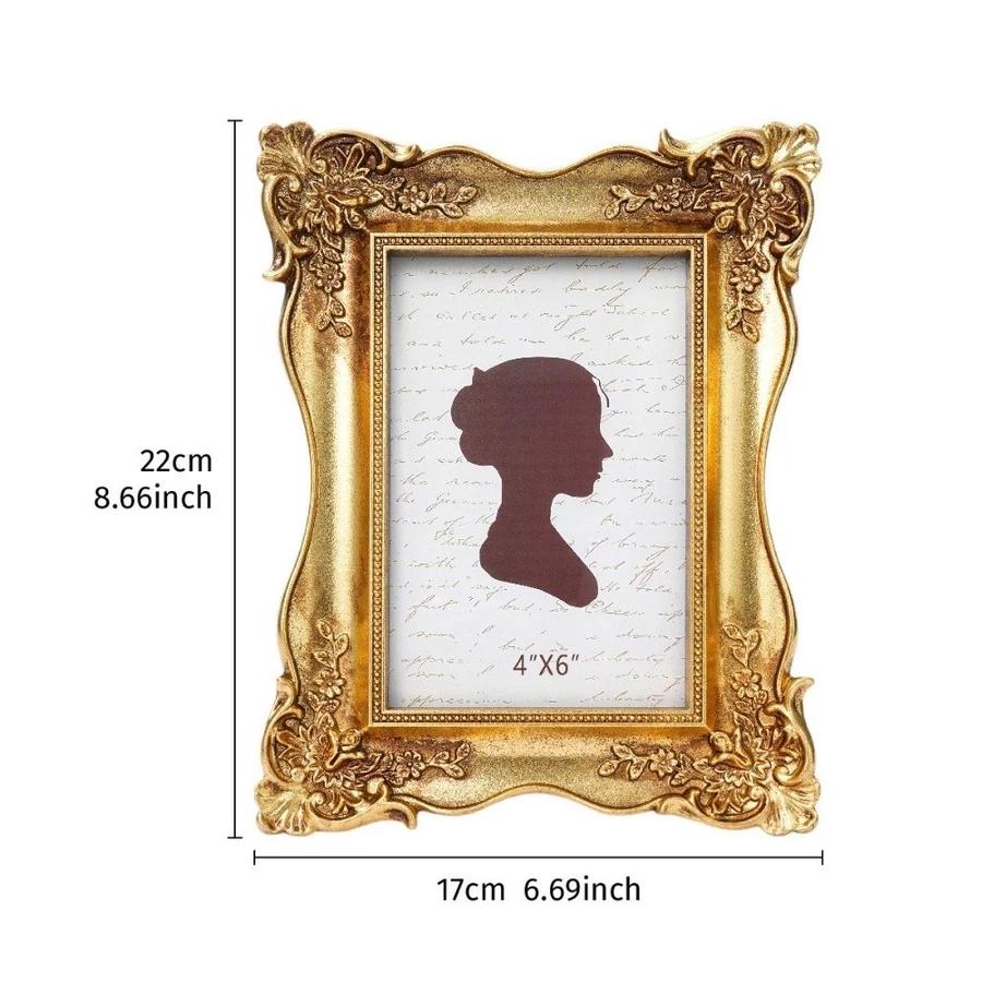 Dark Academia Wall Art Moody Floral Canvas Print in Vintage Gold Frame, Victorian Style Flower Painting, Aesthetic Shelf Decor 6.7x8.7“