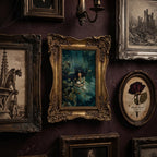 Dark Academia Art, Victorian Gold Framed Painting, Gothic Wall Decor, Moody Ophelia Canvas Print, Ornate Gold Frame, Macabre Home Gift, Art