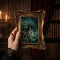 Dark Academia Art, Victorian Gold Framed Painting, Gothic Wall Decor, Moody Ophelia Canvas Print, Ornate Gold Frame, Macabre Home Gift, Art