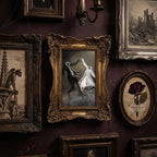 Dancing Ghosts Art, Dark Academia Wall Decor, Victorian Gold Framed Painting, Gothic Ghost Art Print, Moody Haunted Decor