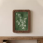 Sage Green Wall Art, White Botanical Print, Framed Canvas Wood Art, Emerald Green Decor, Nature Lover Gift, Minimalist Leaf Art, Boho Decor