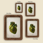 Anatomical Heart Wall Art, Green Moss Heart Decor, Framed Canvas Wood Art, Cardiologist Gift, Medical Art, Nature Lover Gift,Spiritual Decor