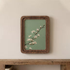 Cherry Blossom Wall Art, Spring Floral Decor, Framed Canvas Wood Art, Japandi Style Decor, Botanical Branch Print, Zen Gift, Nature Wall Art