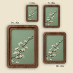 Cherry Blossom Wall Art, Spring Floral Decor, Framed Canvas Wood Art, Japandi Style Decor, Botanical Branch Print, Zen Gift, Nature Wall Art