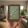 Cherry Blossom Wall Art, Spring Floral Decor, Framed Canvas Wood Art, Japandi Style Decor, Botanical Branch Print, Zen Gift, Nature Wall Art