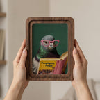 Funny Pigeon Wall Art, Humorous Bird Decor, Pooping on People Book Print, Framed Canvas Wood Art, Quirky Gift, Office Decor, Gag Gift Idea