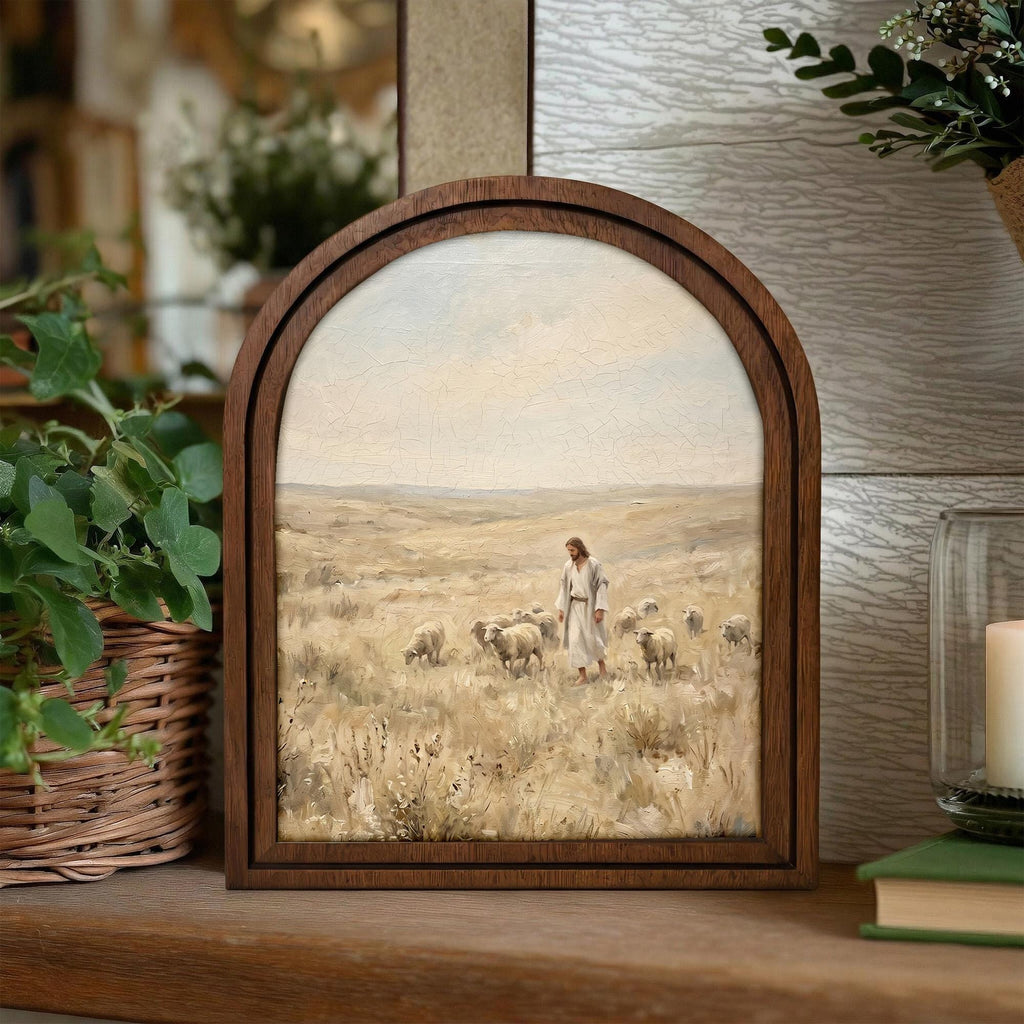 Christian Wall Art, Good Shepherd Art Scripture Wall Art, Jesus Wall Art, Kids Room Art, Christian Scripture Gift