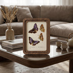 Purple Butterfly Wall Art Vintage Butterfly Print Wood Framed Canvas Butterfly Illustration Dark Academia Decor Aesthetic Nature Lover Gift