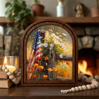 Patriotic Decor,4th of July Wall Art,America 250 Wood Framed Canvas,USA 250 Anniversary Decor,1776-2026 Patriotic Gift,Rustic Art Frame