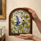 Swallow Bird Art Arch Wood Frame Spring Flower Painting Canvas Print Nature Wall Decor Gift 7x9 9x11 11x14 14x18 3 Layer Plywood Frame Art
