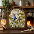 Swallow Bird Art Arch Wood Frame Spring Flower Painting Canvas Print Nature Wall Decor Gift 7x9 9x11 11x14 14x18 3 Layer Plywood Frame Art