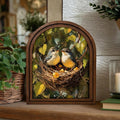 Bird Nest Wall Art, Oil Painting Birds, Farmhouse Decor, Wood Framed Canvas, Robin Nest Painting, Nursery Wall Art, Nature Lover Gift