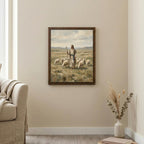 Jesus Good Shepherd, Christian Wall Art, Religious Oil Painting, Scripture Home Decor, Framed Canvas Wood Art, Catholic Gifts, Christ Print
