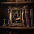 Mystical Monk Scholar, Gothic Renaissance Art, Wizard Alchemist Canvas, Medieval fantasy Decor, Framed dark art, Vintage Occult print