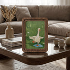 Duck Wall Art, Wooden Nursery Decor, Arch Wood Frame, Duck Pond Painting, Kids Room Wall Art, Wood Canvas Art, Housewarming Gift, Wood Decor