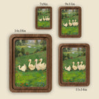 Duck Wall Art, Wooden Nursery Decor, Plywood Canvas Art, Goose Meadow Painting, Kids Room Wall Decor, Wood Picture Frame, Housewarming Gift