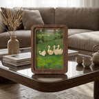 Duck Wall Art, Wooden Nursery Decor, Plywood Canvas Art, Goose Meadow Painting, Kids Room Wall Decor, Wood Picture Frame, Housewarming Gift