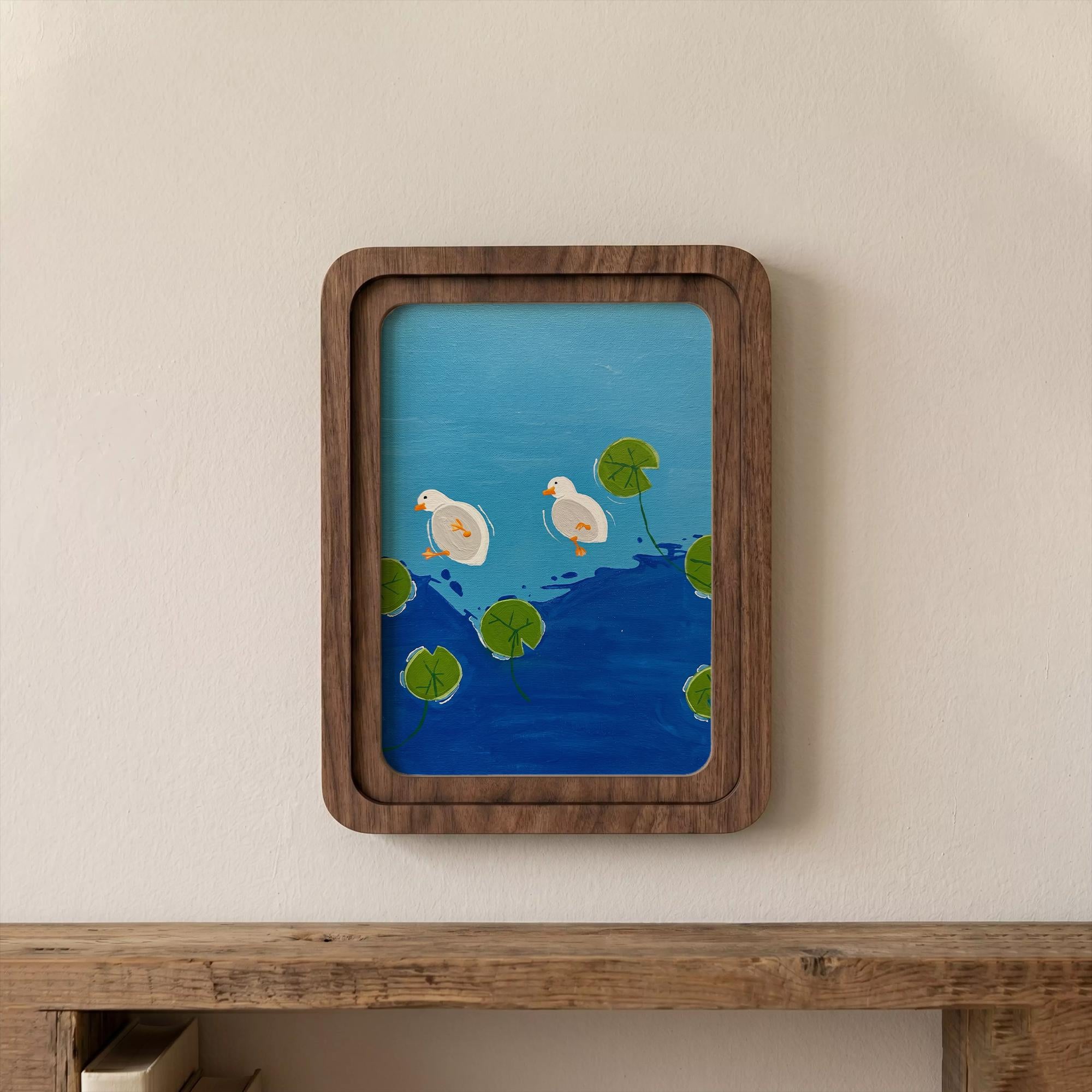 Duck Oil Painting, Arch Wood Frame, Arched Wall Art, Funny Goose Canvas, Duck Nursery Decor, Plywood Art Frame, Cute Animal Art, Wall Decor