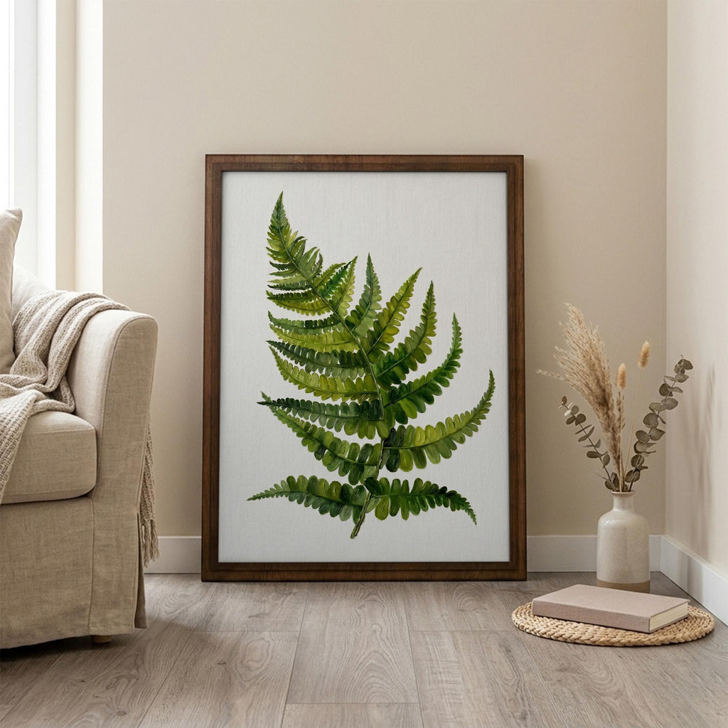 Fern Wall Art, Wood Picture Frame, Botanical Canvas Art, 3D Layered Wood Sign, Framed Leaf Print, Plant Lover Gift, Rustic Home Decor