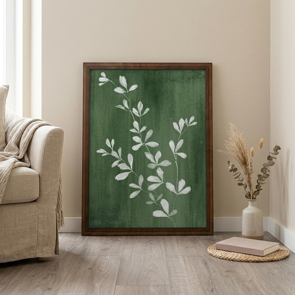 Botanical Wall Art, Wood Picture Frame, Emerald Green Decor, 3D Layered Wood Sign, Leaf Canvas Art, Plant Lover Gift, Rustic Home Decor