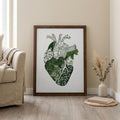 Anatomical Heart Art, Wood Picture Frame, Botanical Heart Sign, 3D Layered Wood Art, Heart Canvas Print, Medical Gift, Rustic Home Decor