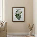 Anatomical Heart Art, Wood Picture Frame, Botanical Heart Sign, 3D Layered Wood Art, Heart Canvas Print, Medical Gift, Rustic Home Decor