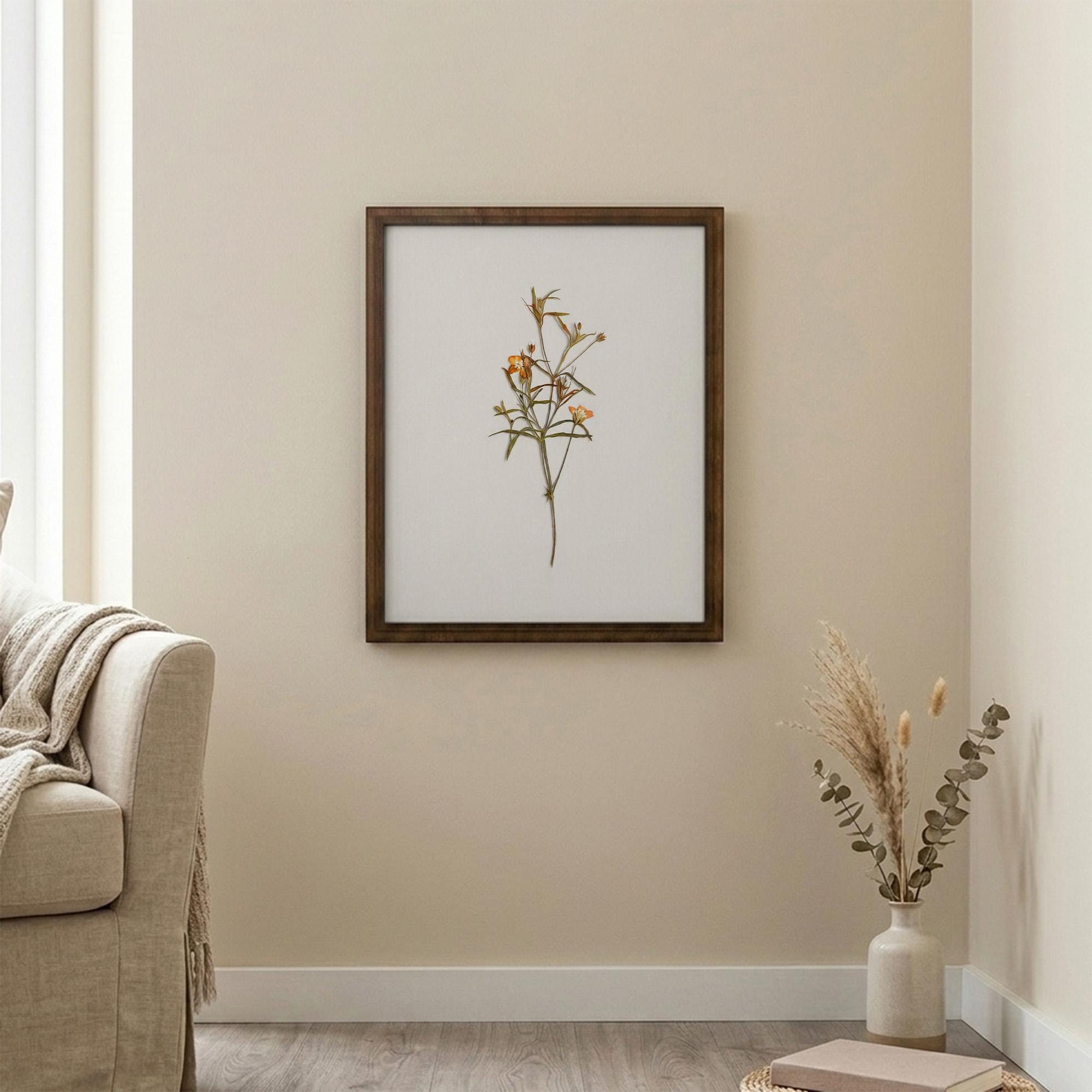 Pressed Flower Art, Wood Picture Frame, Botanical Wall Decor, 3D Layered Wood Sign, Wildflower Canvas, Plant Lover Gift, Rustic Home Decor