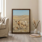 Longhorn Wall Art, Wood Picture Frame, Country Cow Decor, 3D Layered Wood Sign, Western Canvas Print, Farmhouse Gift, Rustic Home Decor