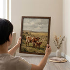 Longhorn Wall Art, Wood Picture Frame, Country Cow Decor, 3D Layered Wood Sign, Western Canvas Print, Farmhouse Gift, Rustic Home Decor