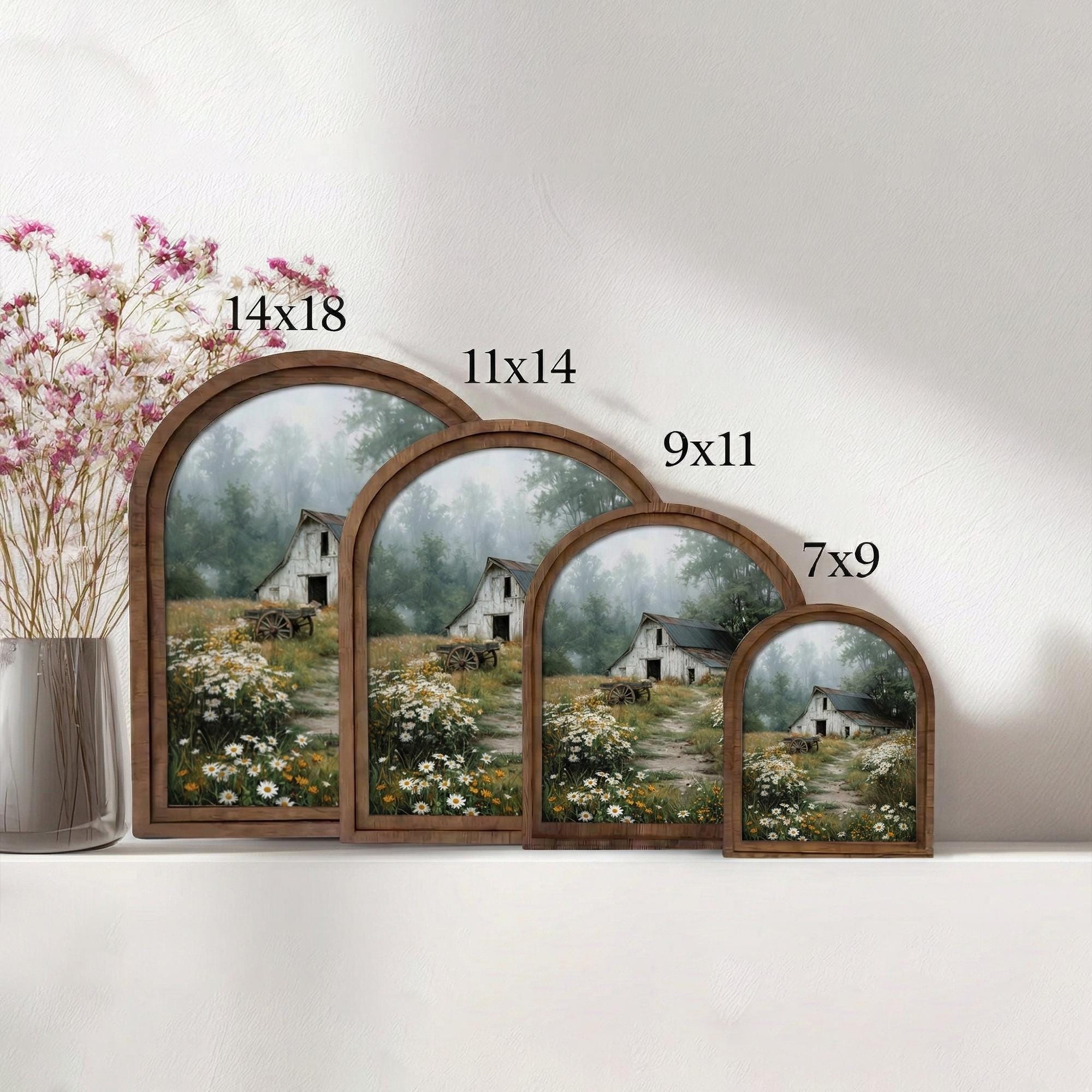 Arched Rooster Frame, Country Farmhouse Decor, Wooden Rooster Art, Rustic Wood Frame, Canvas Farm Art, 3D Layered Frame, Wall Hanging Art
