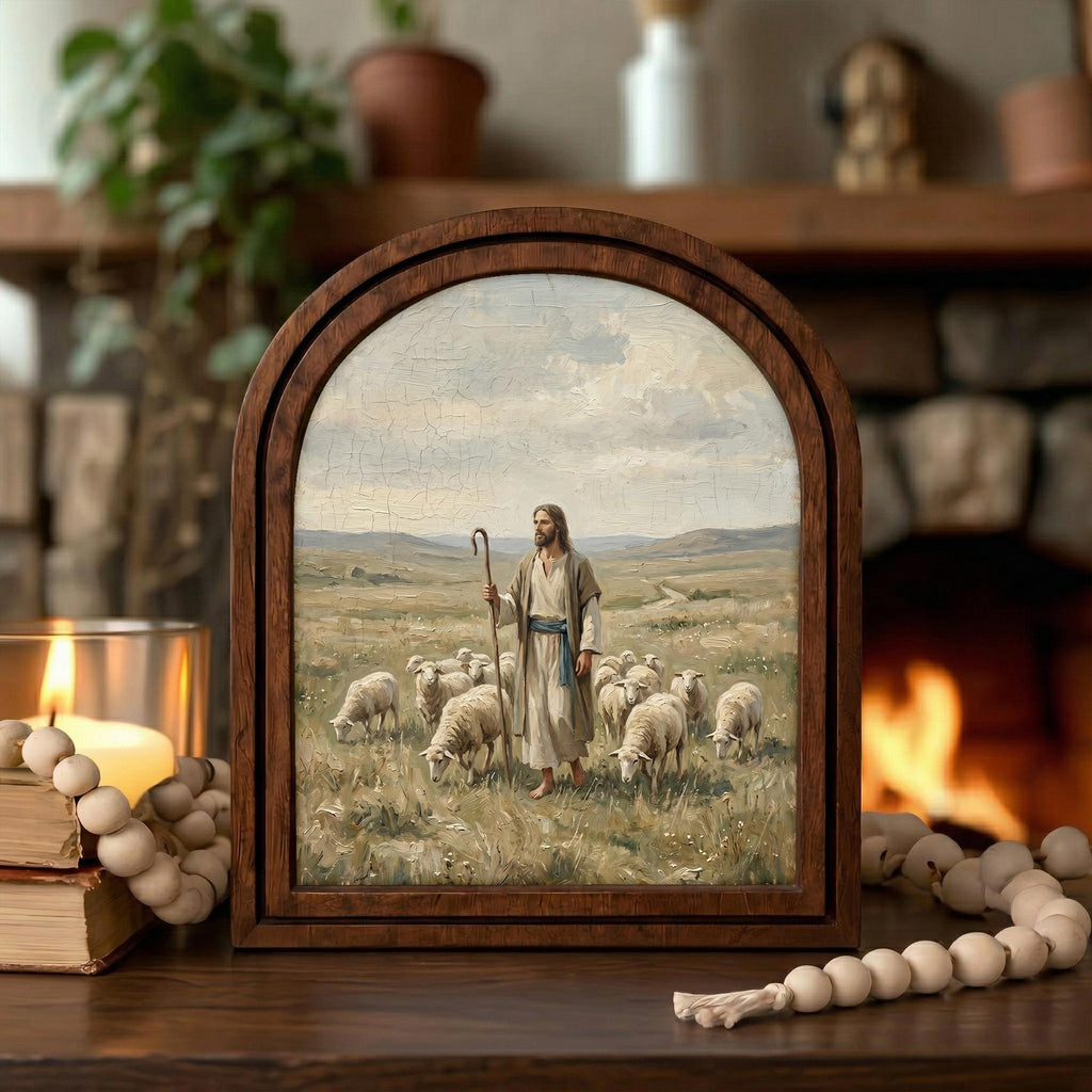 Christian Wall Art, Good Shepherd Art Scripture Wall Art, Jesus Wall Art, Kids Room Art, Christian Scripture Gift