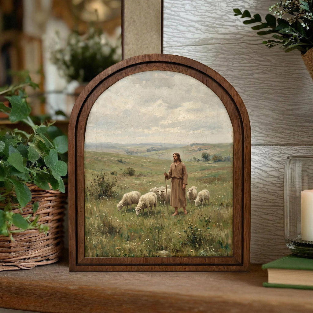 Christian Wall Art, Good Shepherd Art Scripture Wall Art, Jesus Wall Art, Kids Room Art, Christian Scripture Gift
