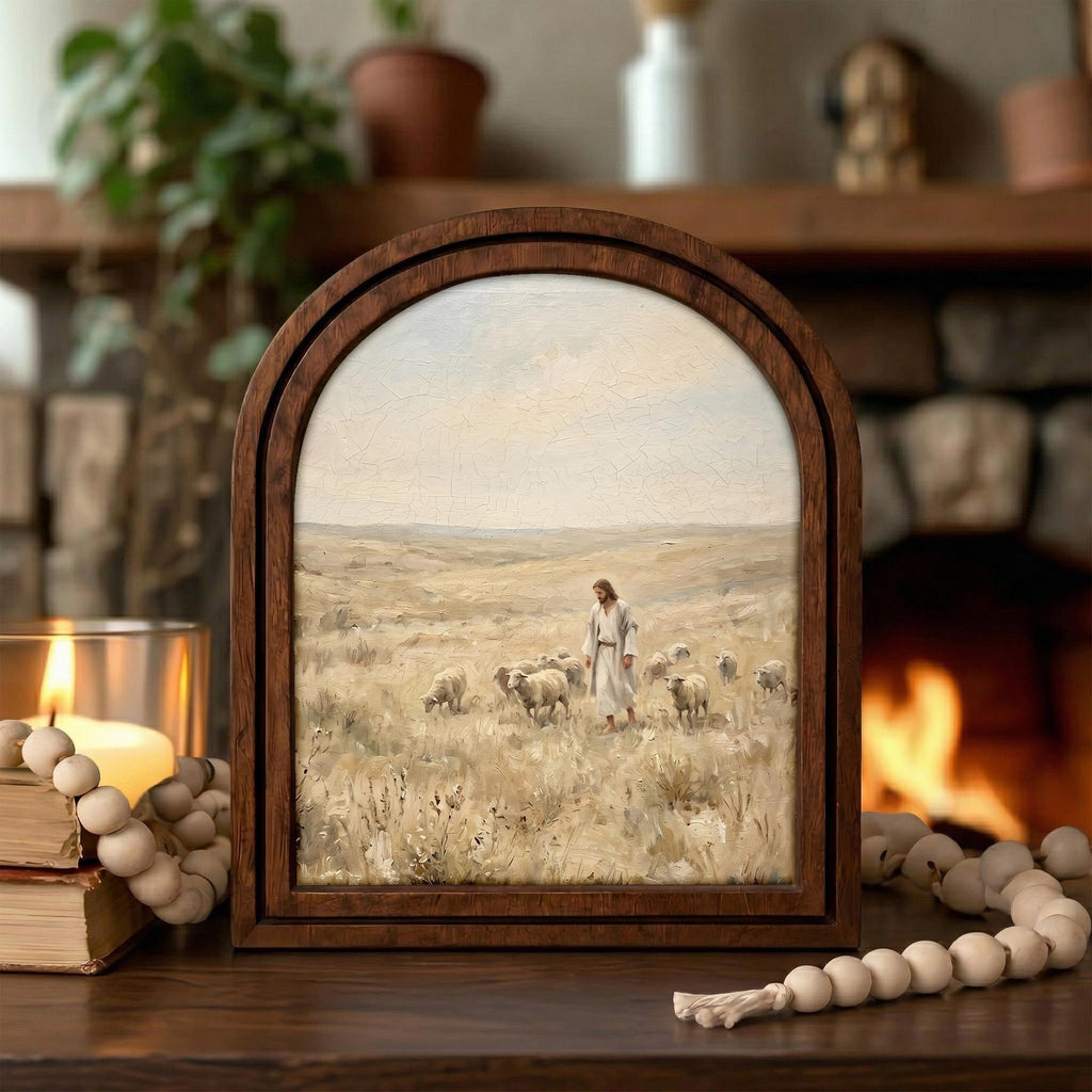 Christian Wall Art, Good Shepherd Art Scripture Wall Art, Jesus Wall Art, Kids Room Art, Christian Scripture Gift