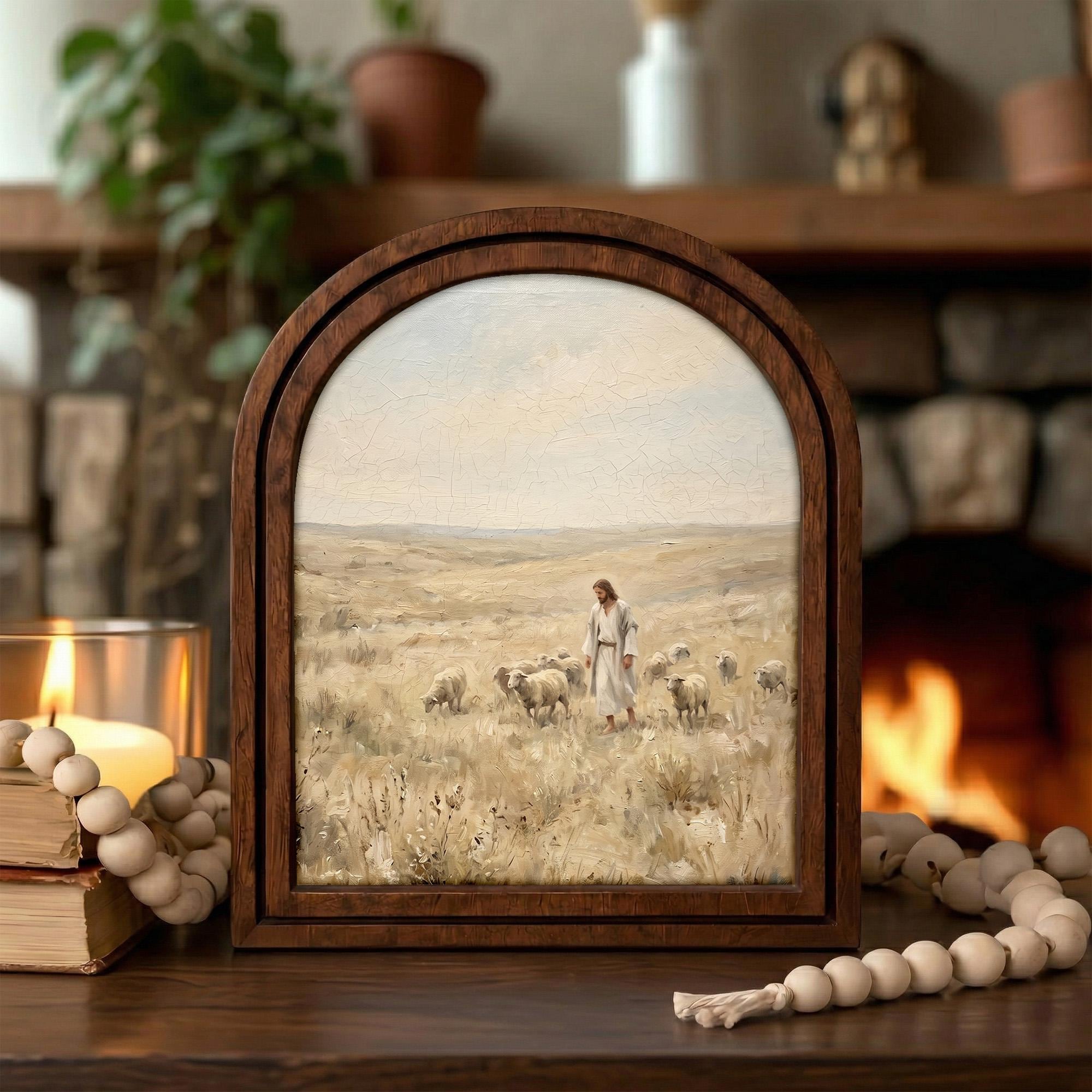 Christian Wall Art, Good Shepherd Art Scripture Wall Art, Jesus Wall Art, Kids Room Art, Christian Scripture Gift