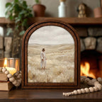 Good Shepherd Art, Jesus Painting, Arched Wood Frame, Christian Wall Decor, Christ Lamb Print, Religious Picture Frame, Catholic Home Gift