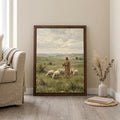 Jesus Good Shepherd, Christian Wall Art, Religious Oil Painting, Scripture Home Decor, Framed Canvas Wood Art, Catholic Gifts, Christ Print