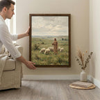 Jesus Good Shepherd, Christian Wall Art, Religious Oil Painting, Scripture Home Decor, Framed Canvas Wood Art, Catholic Gifts, Christ Print